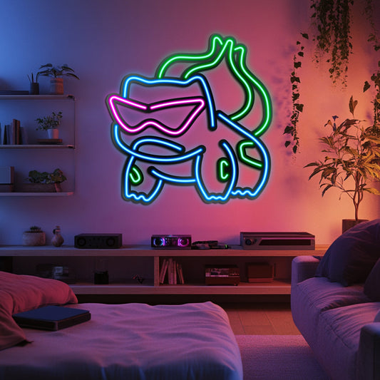Bulbasaur Metal Neon Wall Art - LN0048 - Seed to Sewn