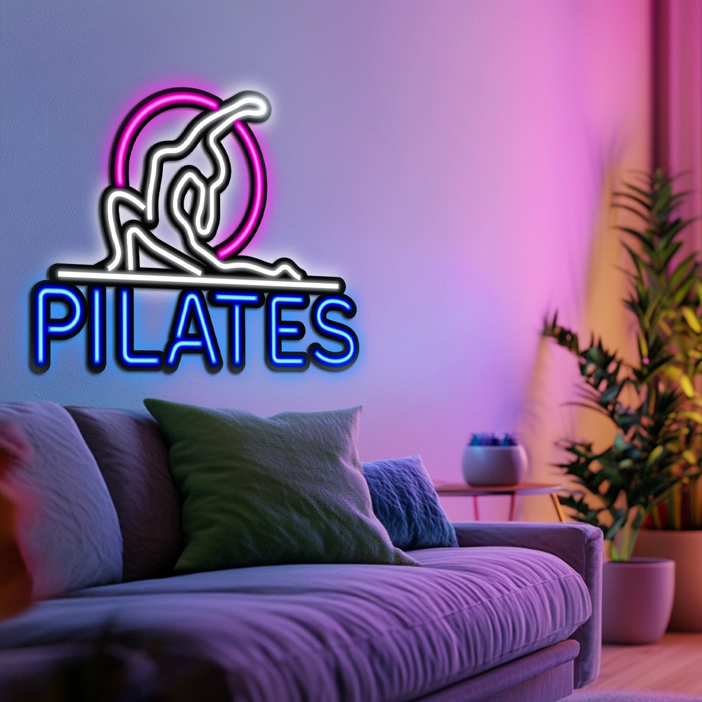Pilates Metal Neon Wall Art - LN0078 - Seed to Sewn