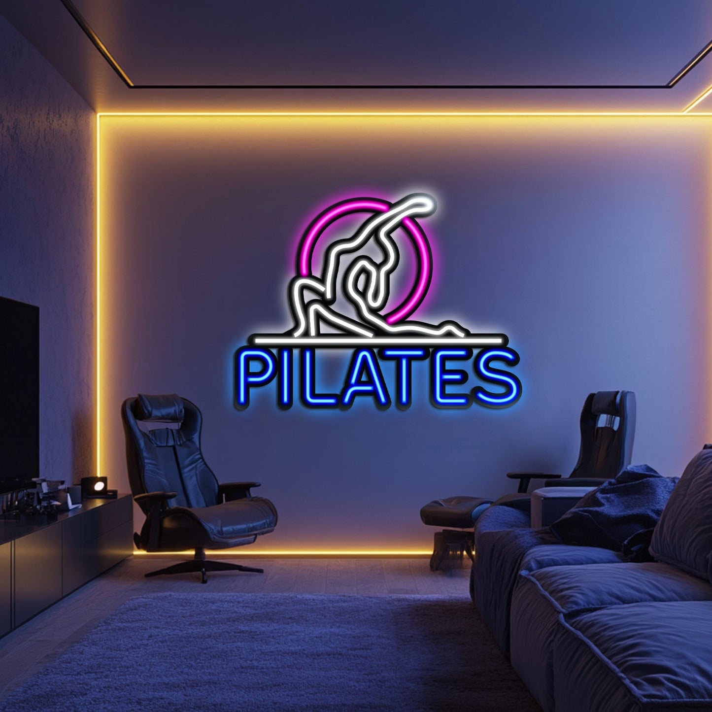 Pilates Metal Neon Wall Art - LN0078 - Seed to Sewn