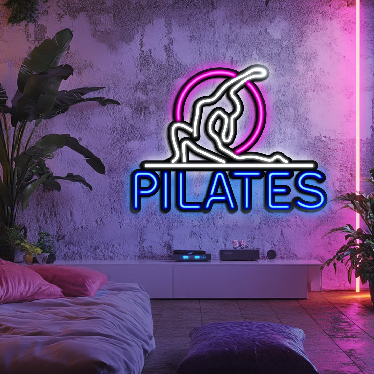 Pilates Metal Neon Wall Art - LN0078 - Seed to Sewn