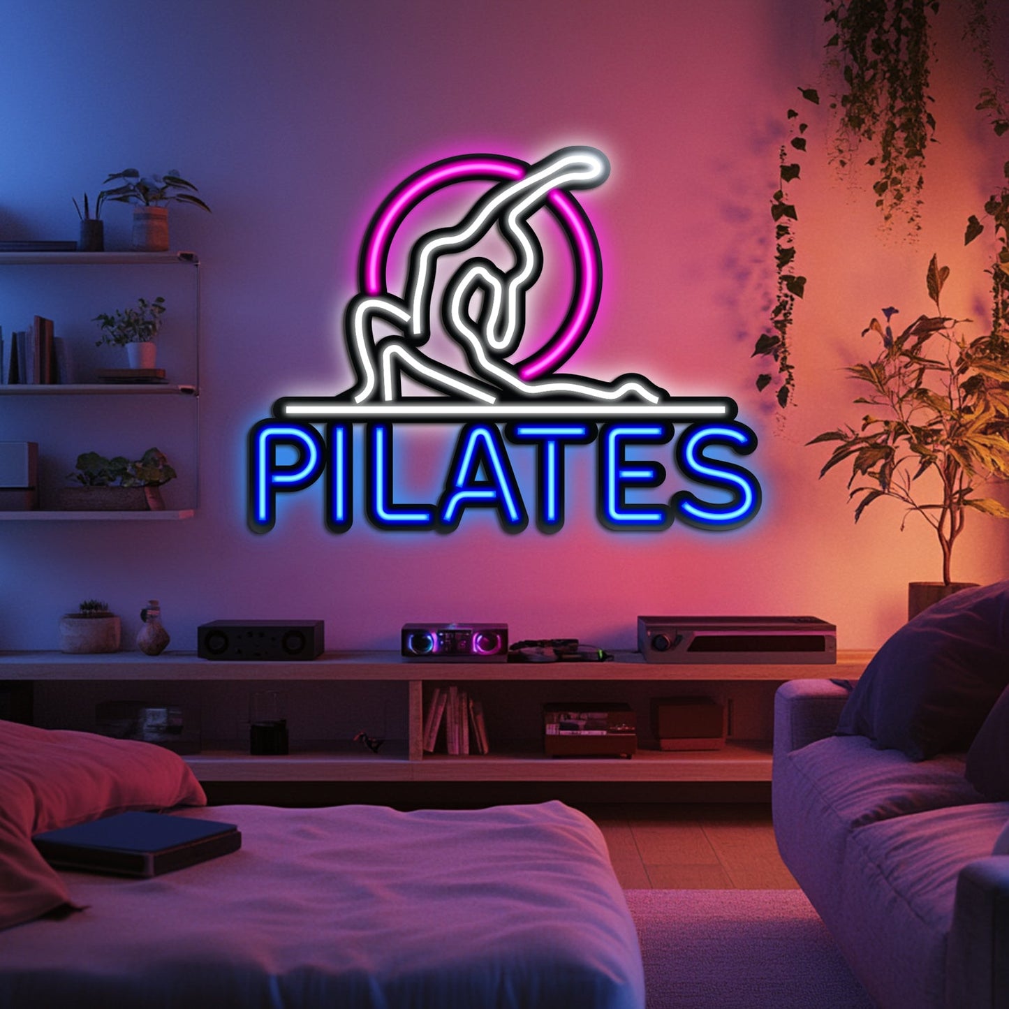 Pilates Metal Neon Wall Art - LN0078 - Seed to Sewn