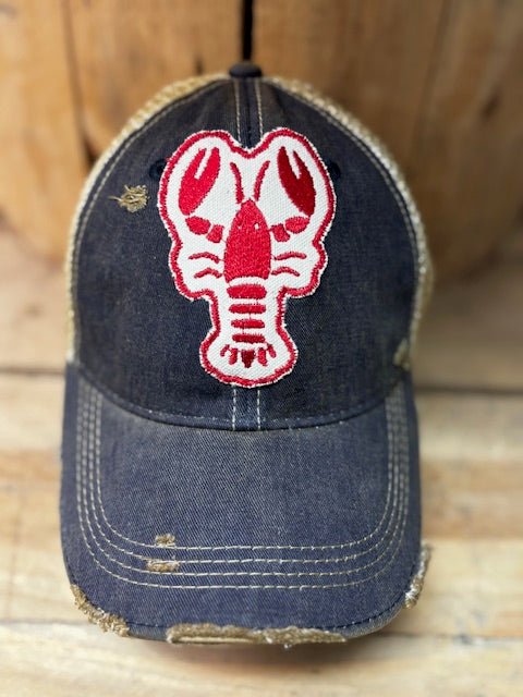 LOBSTER Distressed Tan Mesh Snapback Baseball Cap - Seed to Sewn