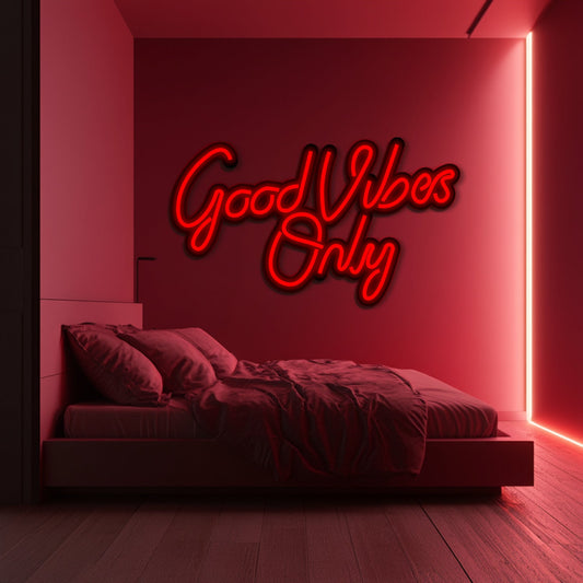 Good Vibes Only Metal Neon Wall Art - LN0140 - Seed to Sewn