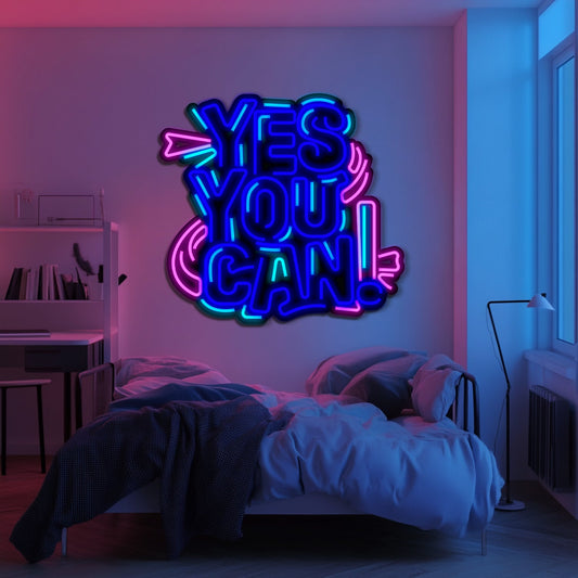 Yes You Can Metal Neon Wall Art - LN0149 - Seed to Sewn