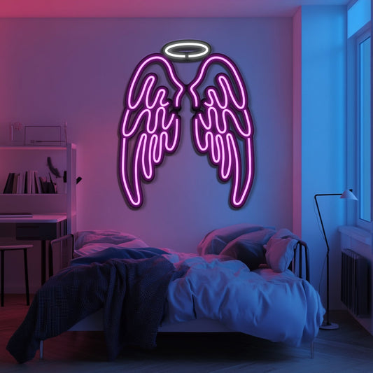 Wings Metal Neon Wall Art - LN0202 - Seed to Sewn