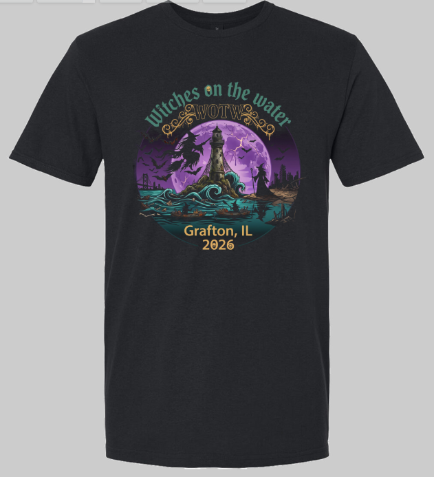 Witches on the Water 2026 Dark design on black tee