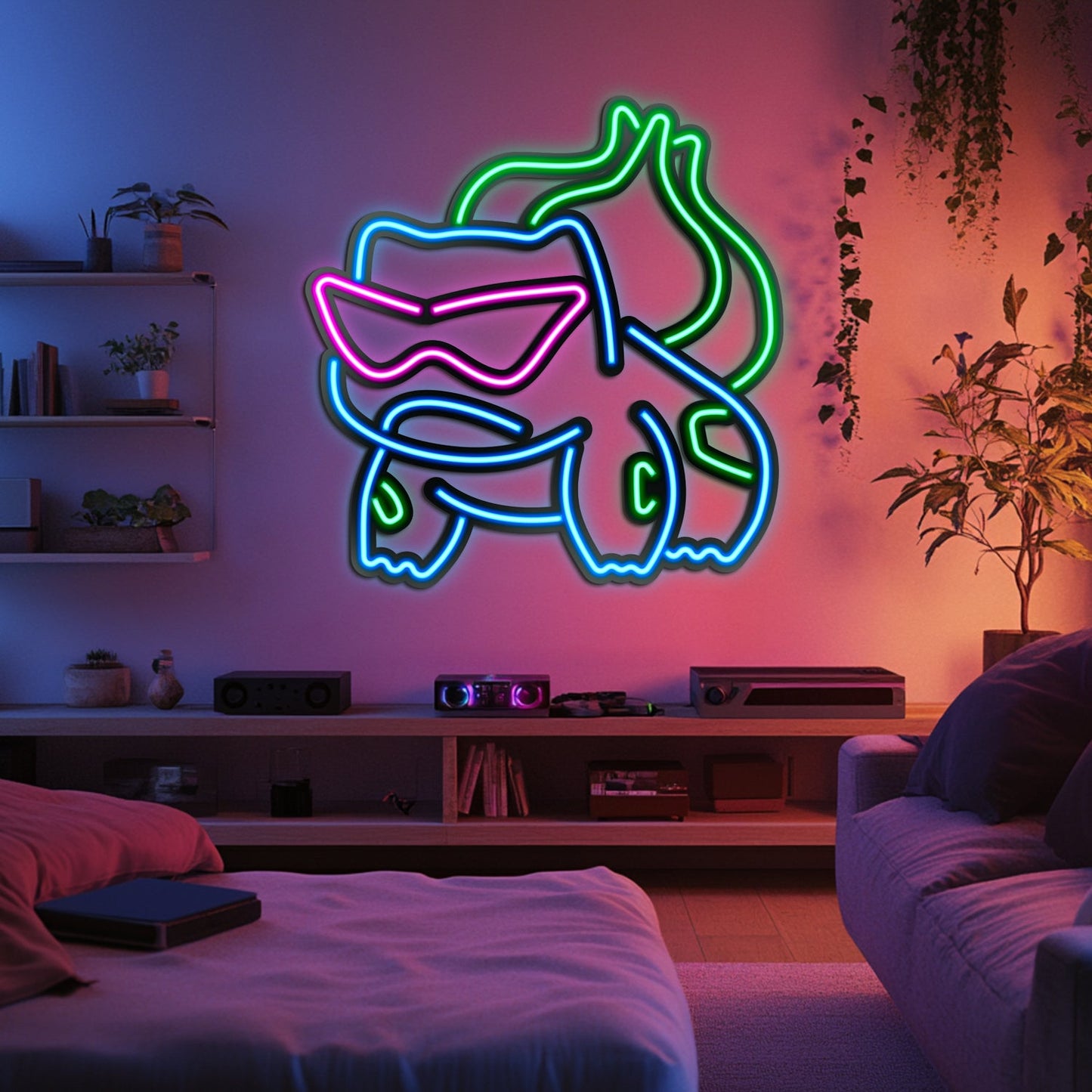 Bulbasaur Metal Neon Wall Art - LN0048 - Seed to Sewn