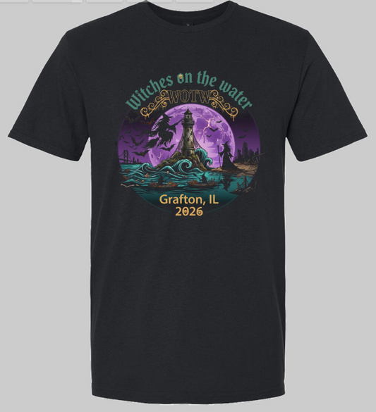 Witches on the Water 2026 Dark design on black tee