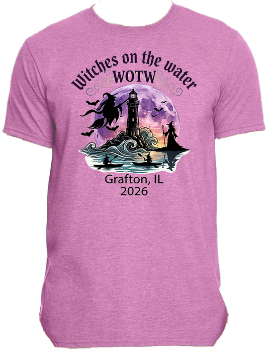 Witches on the Water 2026 Light design on Heather Radiant Orchid tee